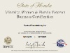 Certificat de l’État de Floride - Entreprise détenue par des minorités certifiée